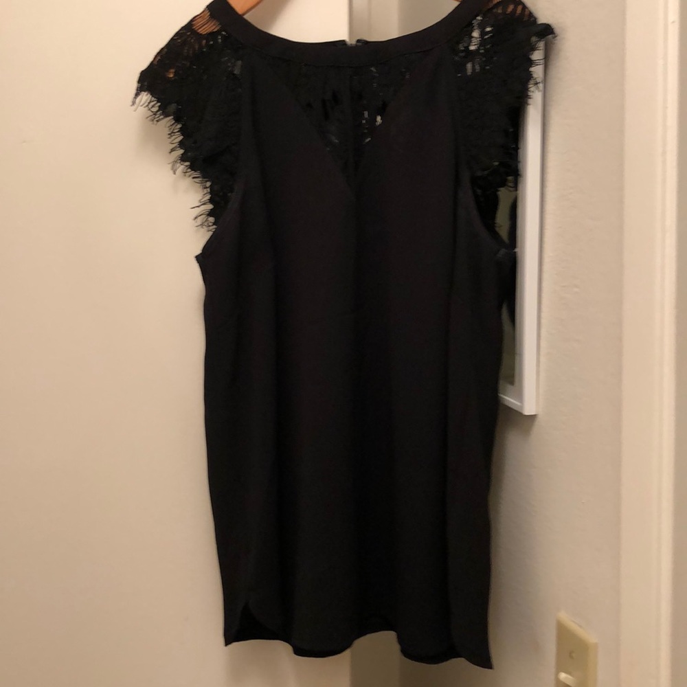 Black lace detailed shirt